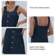thumbnail image 4 of Vestido de color puro sin mangas sundress bolsillo cuadrado cuello botón abajo casual vestido de una pieza para verano púrpura azul 2xl, 4 of 5