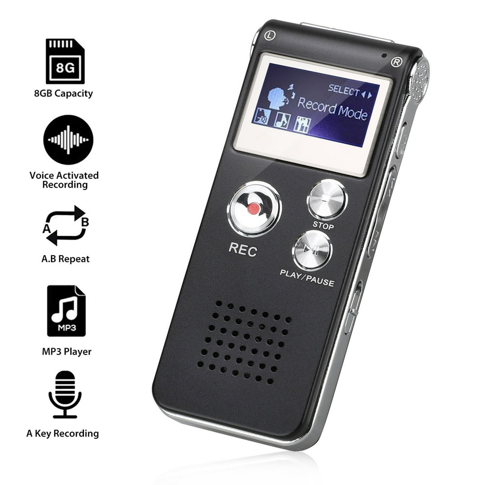 8GB Digital Voice Recorder Rechargeable, Pocket Size, Noise Reduction