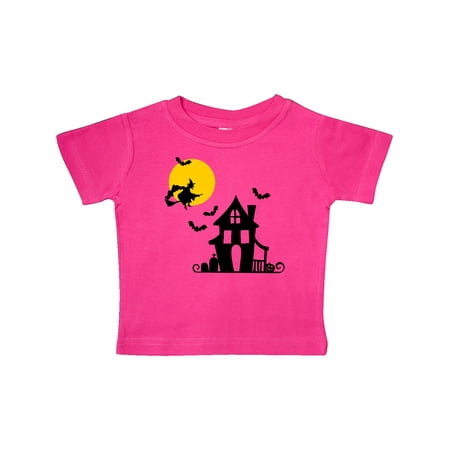 

Inktastic Halloween Haunted House Witch and Bats Gift Baby Boy or Baby Girl T-Shirt