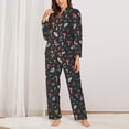 thumbnail image 2 of Fotbe Forest Flora and Insects Conjunto de Pijama de Manga Larga para Mujer con Estampado, Ropa de Dormir de 2 Piezas, Conjunto de Casa Suave y Cómodo con Bolsillos-Large, 2 of 7