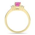 thumbnail image 3 of SZUL Women's Pink Topaz and Diamond Regal Ring in 10K Yellow Gold, 3 of 6