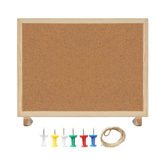 Tableros de corcho con marco de madera y soporte para colgar en el tablón de anuncios rústico. 40 cm x 30 cm