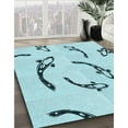 thumbnail image 2 of Ahgly Company Indoor Square Patterned Electric Blue Area Rugs, 5' Square, 2 of 6