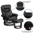 thumbnail image 6 of Emma + Oliver Multi-Position Recliner/Curved Ottoman - Swivel Wood Base in Black LeatherSoft, 6 of 13
