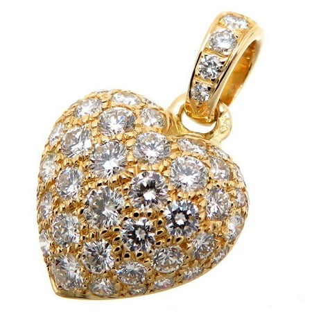 Pre-Owned Cartier Heart Diamond Ladies Pendant Top 750 Yellow Gold (Good)