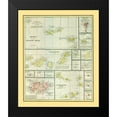 thumbnail image 2 of Cram 15x17 Black Modern Framed Museum Art Print Titled - Atlantic Ocean Islands - Cram 1889, 2 of 5
