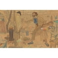 thumbnail image 3 of Leo Gestel 24x17 Black Modern Framed Museum Art Print Titled - A Somewhat Caricaturally Displayed Painter (Wsch. Jan Sluyters) Working in His Studio on a Luminist Landscape (1900), 3 of 5