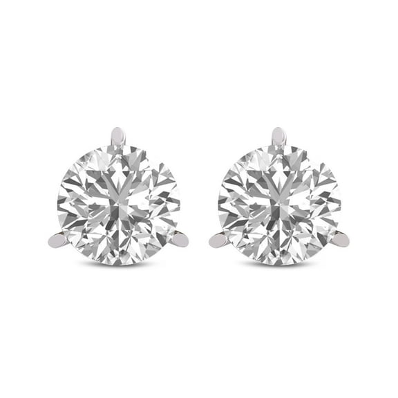 TimeLe$$ Classics 3 Carat TW Lab Grown Round Cut 3 Prong Martini Diamond Earrings For Women in 14K White Gold