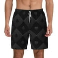 thumbnail image 3 of Uemuo Black Poker Pattern Mens Swim Trunks Quick Dry Board Shorts with Mesh Lining, Stretch Beach Shorts Quick Dry No-Chafing Board Shorts-Large, 3 of 9