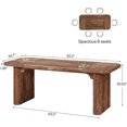 thumbnail image 2 of Farmhouse Dining Table for 4-6 People, 62-Inch Modern Kitchen Table with Double Robust Pedestal, 2 of 5