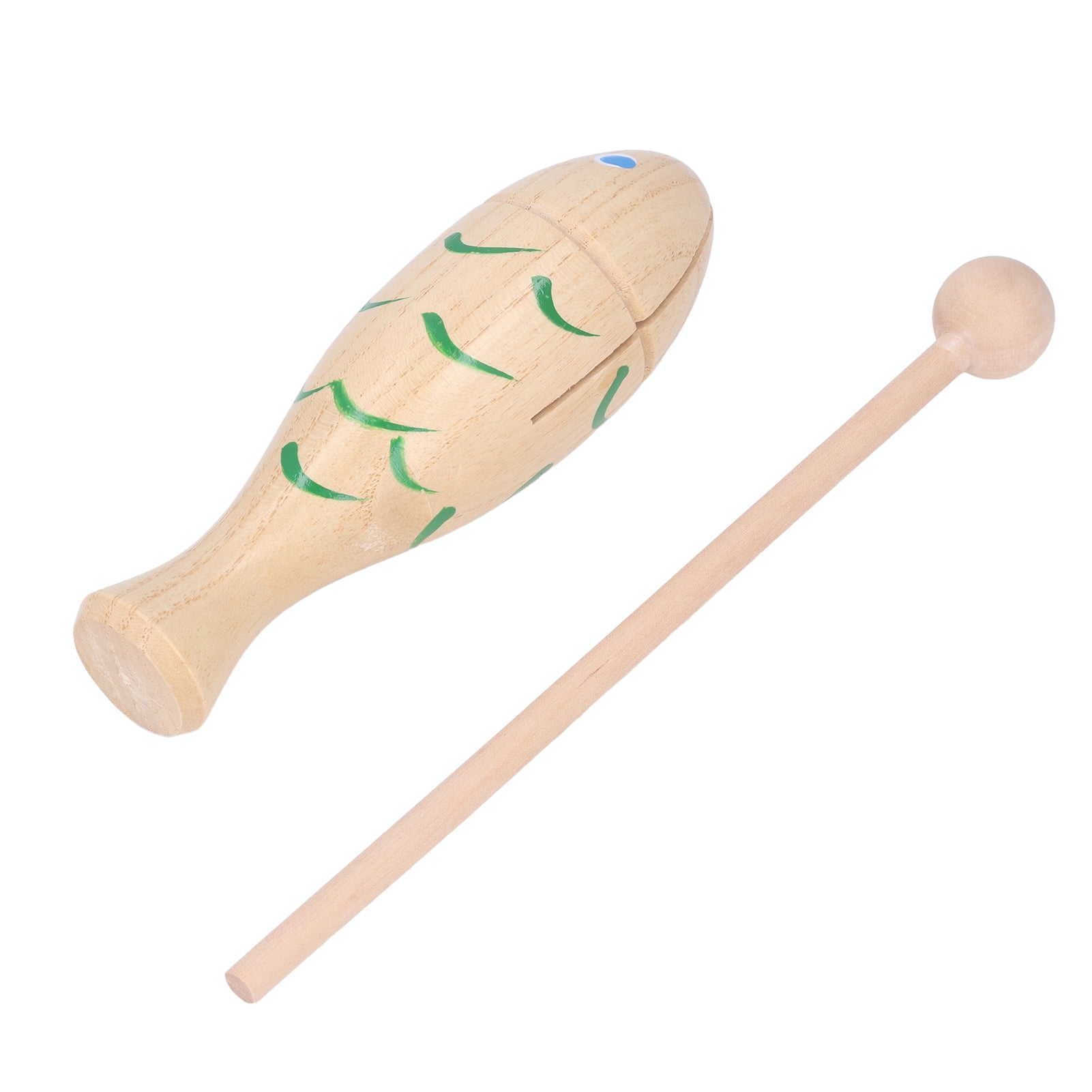 Gupbes Percussion Instrument Fish Shaped Portable Wooden Musical Instrument for Children