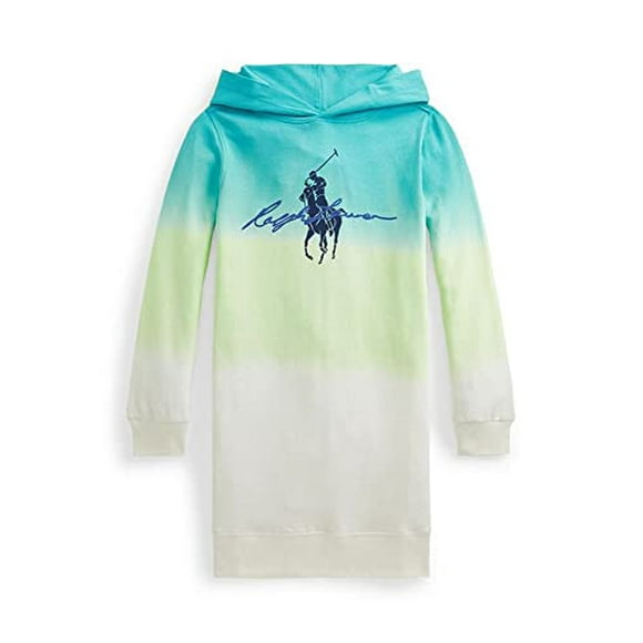 Polo Ralph Lauren Girls Big Pony Ombre Spa Terry Hooded Dress (3T) Aqua