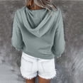 thumbnail image 3 of Patlollav Womens Hooded Solid Color Long-Sleeve Sweatshirt Blouse Pullover Tops, 3 of 6