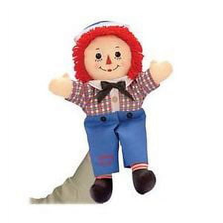 16" Raggedy Andy Hand Puppet Plush Embroidered heart on body that says "I Love You"