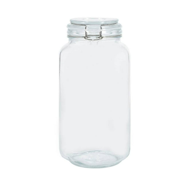 Canister Mainstays Vidrio Broche de Acero 2 Litros