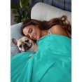 thumbnail image 3 of Turquoise Flat Sheets Only King Size, Soft Breathable Bed Top Sheets for Mattress, Modern Pure Turquoise Luxury Bedding Flat Sheets for Home Hotel Bedroom Bed Protection, 3 of 9