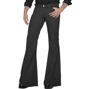 Huresd 70s Disco Pants for Men,Mens Bell Bottom Jeans Pants,60s 70s Bell Bottoms Vintage Denim Pants Jeans for Men Black 2XL