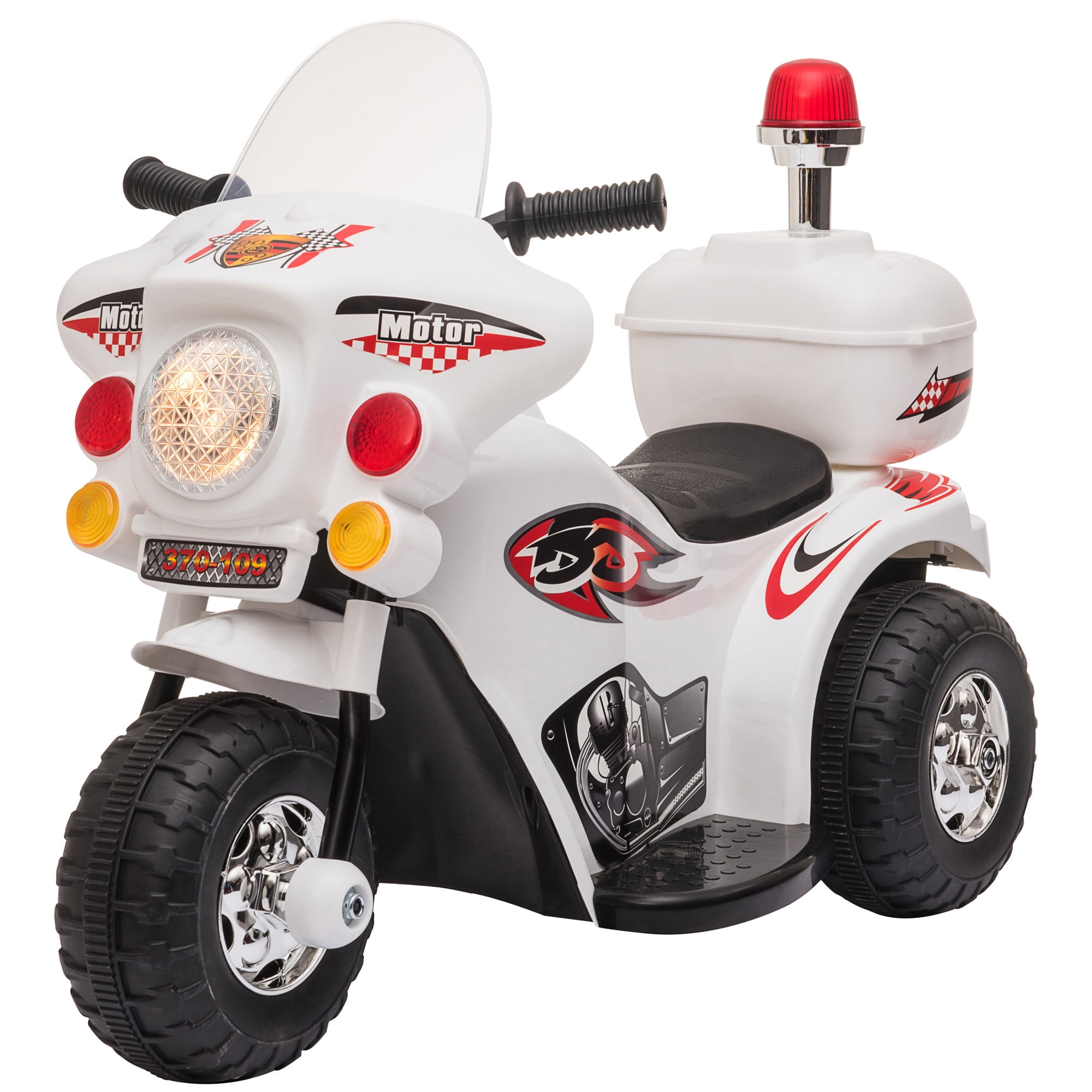 BCP 6V Kids 3-Wheel Motorcycle Ride-On Toy w/ LED Lights Music Storage 