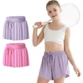 thumbnail image 1 of Pantalones cortos Ghteas Butterfly para niñas, talla 7, morado/rosa, paquete de 2, 1 of 8