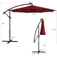 thumbnail image 2 of PetFurnishn 10FT Offset Patio Umbrella with Solar Lights, Cantilever Umbrella with Tilt Design, Crank Handle, Cross Base Stand-Wine, 2 of 10
