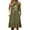 Army Green A2, variant on Hrsba Sundresses for Women,Sleeveless Crew Neck Print Dress with Pockets Ruffled Patchwork Hem for Daily