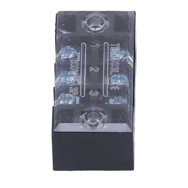Wire Barrier Block Terminal Strip, TB Fixed 15A Brass Professional Easy Installation Dual Row Terminal Strip 5pcs for Tunnel Power Distribution for Lighting 3 Bits 1503,4 Bits
