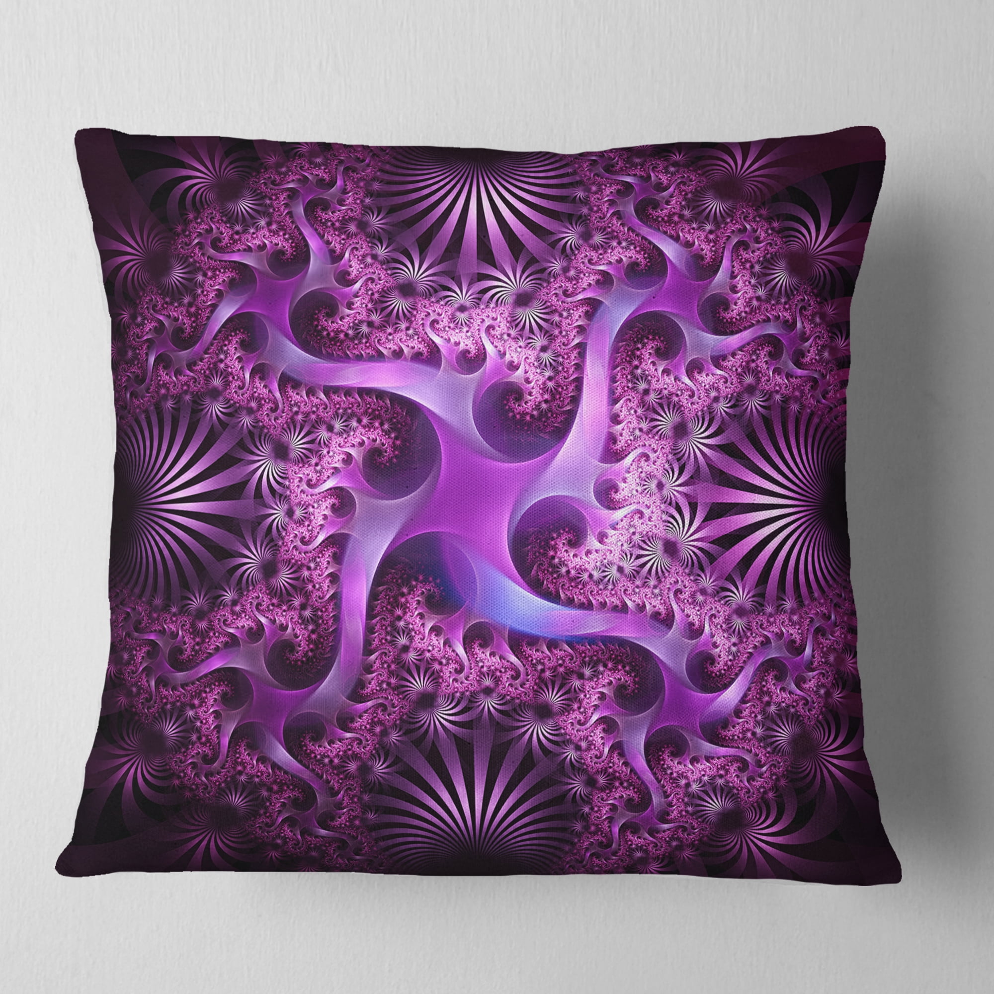 Designart 16" x 16" Purple Polyester Throw Pillow