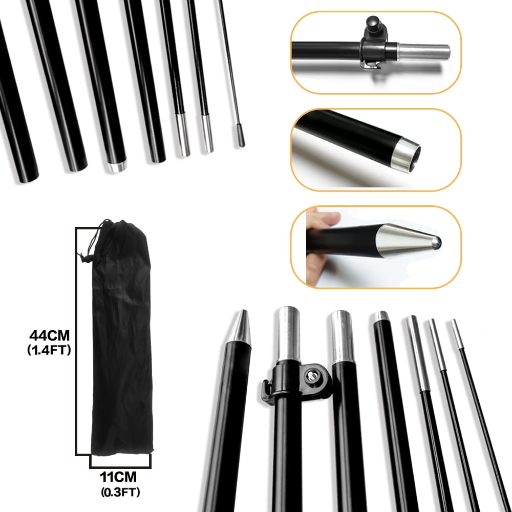 Generic 9 Ft Feather Flag Pole Kit with Ground Spike, Portable Flagpole for Advertising, Black