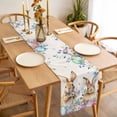 thumbnail image 3 of Bunny Easter Table Runner - 90 Inch Long, Kitchen Dining Table Runner Dresser Scarves, Spring Floral Eucalyptus Leaves Eggs Weeping Farmhouse Decor for Coffee Tables Wedding Party Banquet, 3 of 8