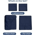 thumbnail image 3 of CGK Linens 4-Piece Luxury Bamboo Cooling Sheet Set - Queen Size 100% Bamboo Derived Rayon Premium Bed Sheets, Navy Blue, 3 of 7