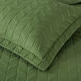 thumbnail image 4 of Chezmoi Collection Roswell Geometric Striped Solid Cotton Lightweight Quilt for All Seasons, 3-Piece Quilt Set, Queen, Loden Green, 4 of 9