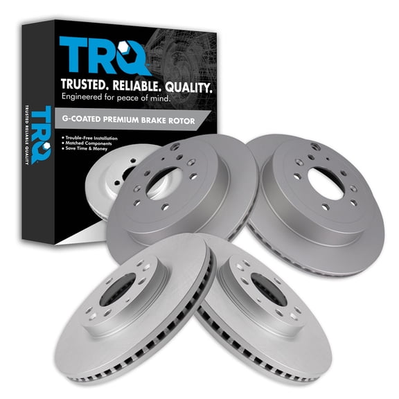 TRQ Front and Rear Brake Rotors Set Premium G-Coated Fits Select 2007-2012 Mazda CX-7