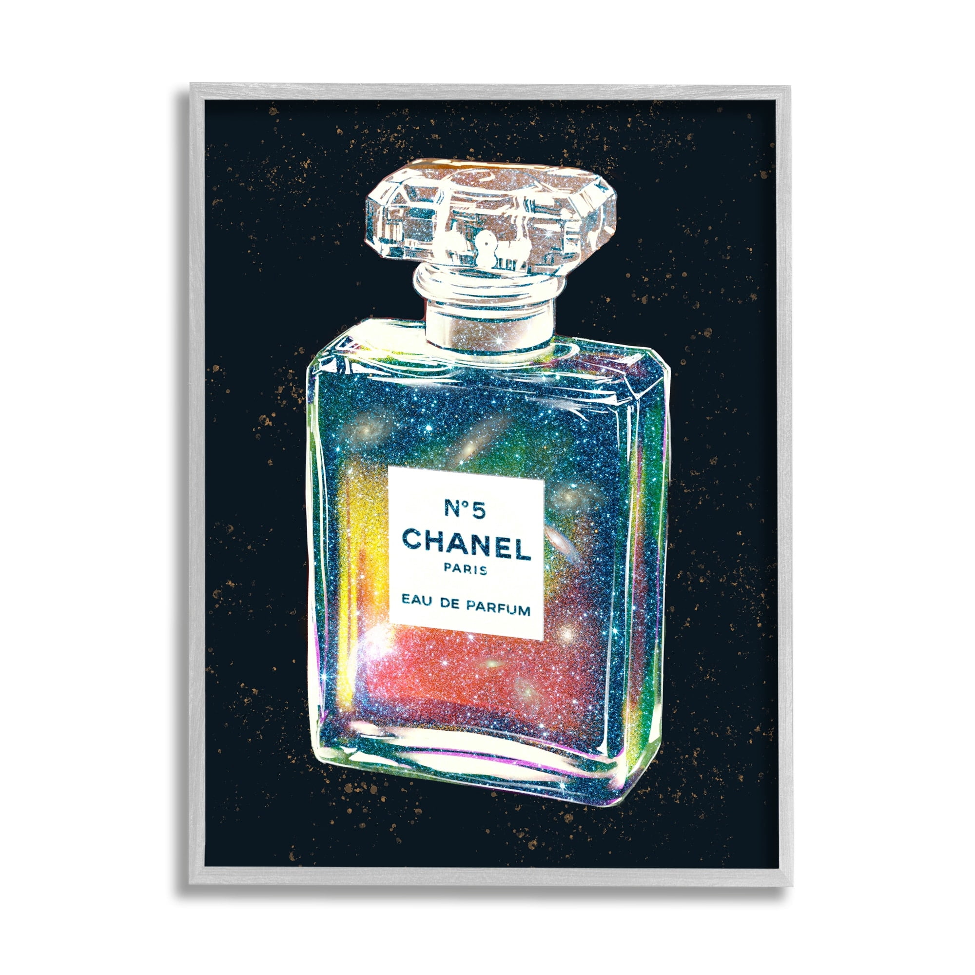 Stupell Industries Luxury Cosmo Perfume Bottle Galaxy Studded Night,11 x 14, Design by Ziwei Li