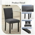 thumbnail image 4 of IDEALHOUSE 2pcs Dark Gray Dining Chairs, Parsons Style Upholstered Accent Set, Nailhead Trim, Cushioned Seat, Ergonomic High Back, Wooden Legs, for Dining Room, Kitchen, Living Area, Fast Assembly, 4 of 8
