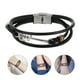 thumbnail image 3 of 1 pieza de pulsera de punto de cuero PU suave punk a la moda, diseño de guitarra, brazalete multicapa (negro), 3 of 4