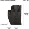 thumbnail image 4 of Funda de cuero vintage para cinturón de teléfono móvil (negra) con llavero, funda para cinturón para hombre, multifuncional, doble capa para todos los teléfonos móviles de hasta 7,3", 4 of 5
