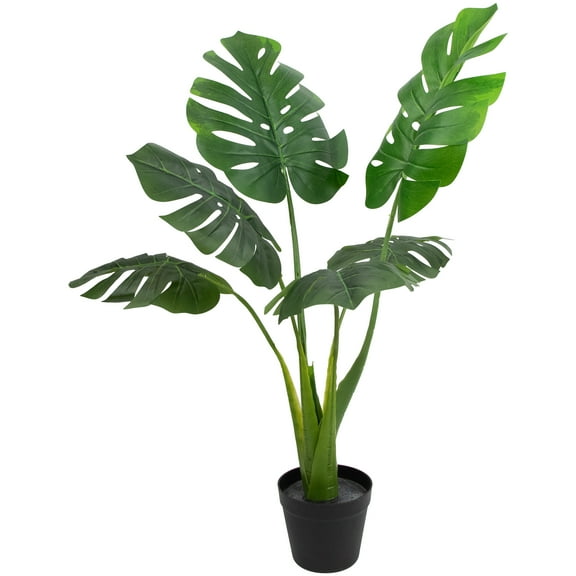 Northlight 35" Green Wide Leaf Monstera Artificial Potted Plant