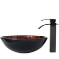 thumbnail image 3 of Novatto MIMETICA NSFC-025136ORB Brown/Copper Painted Glass Vessel Bath Sink Set w/ Faucet, Drain and Mounting Ring, Oil-Rubbed Bronze, 3 of 11