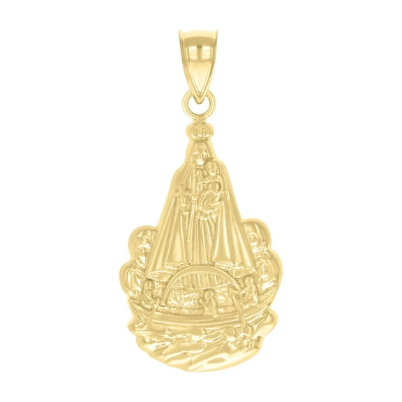 10kt Real Yellow Gold Womens Our Lady of Charity Caridad Religious Charm Pendant