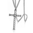 thumbnail image 1 of (E)Collar de cruz de acero inoxidable para hombres y mujeres, collar de cadena con colgante de oración del Señor, 1 of 5
