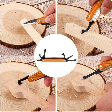 TRAHOO-Traditional Folding Whittling Knife with 1.5in Detail Blade Sawcut Handle Nickel Silver Bolsters Multi-Tool Portable Carving Tool Right Handed Carving Jack for Carving Camping EDC Outdoors