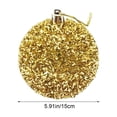 thumbnail image 3 of Large Gold Glitter Christmas Ball Ornament, 5.91 Inch Sparkling Hanging Bauble, Shatterproof Xmas Tree Decor, 3 of 9