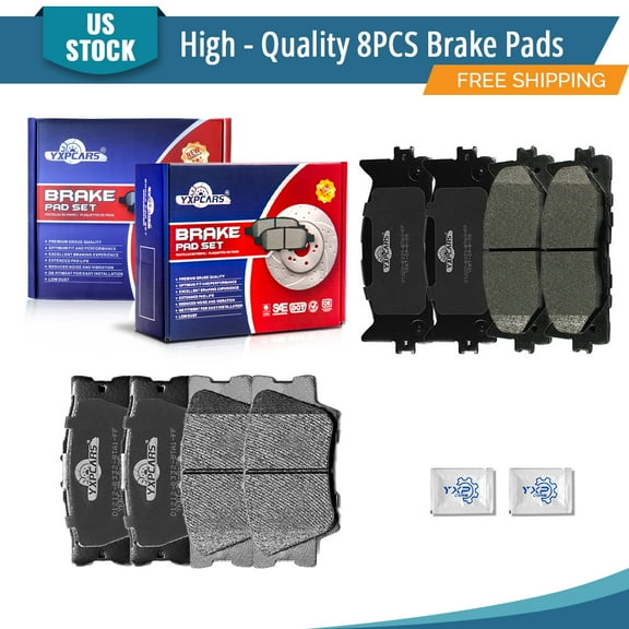 YXPCARS 8PCS Ceramic Brake Pads for Toyota Avalon Camry Lexus ES300h ES350, Front & Rear D1222 D1212