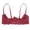 Red, variant on Women's 1/4 Cup Lace Bra Balconette See Through Mesh Underwired Demi Spaghetti Strap Supportive Bra Black L