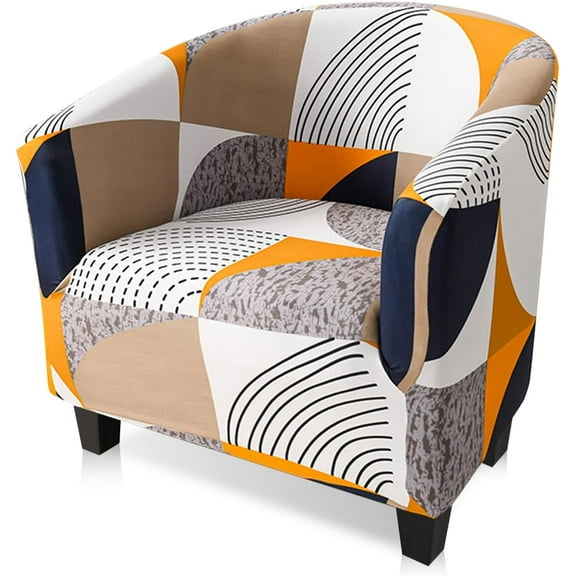 Club Chair Slipcover, High Stretch Tub Chair Cover, Universal Spandex Pattern Armchair Sofa Cover Cover Couch Slipcover for Living Room Club Bar Counter