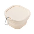 thumbnail image 4 of Tazón plegable Recipiente de almacenamiento de alimentos portátiles para la mochila para estudiantes de cocina Beige, 4 of 8