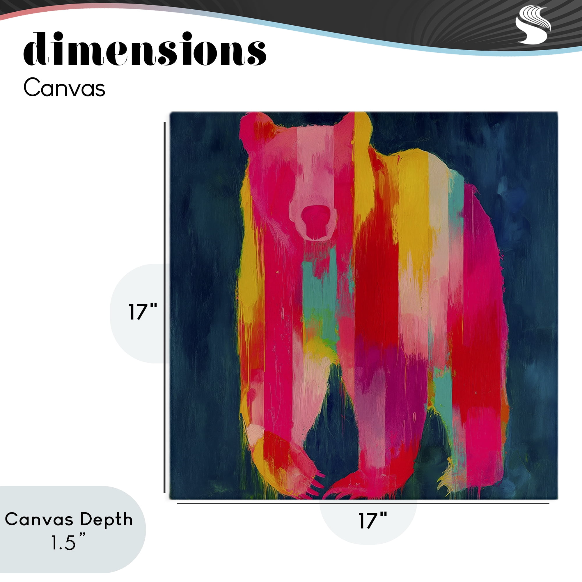 Stupell Industries Pink & Yellow Bear Standing Tall Canvas Wall Art, design by Chromatic Storm Studio
