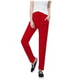 thumbnail image 5 of CQONEPT Womens Harem Pants with Pockets Drawstring Yoga Pants Lightweight Slimming Workouts Trousers with Pockets Red M, 5 of 5