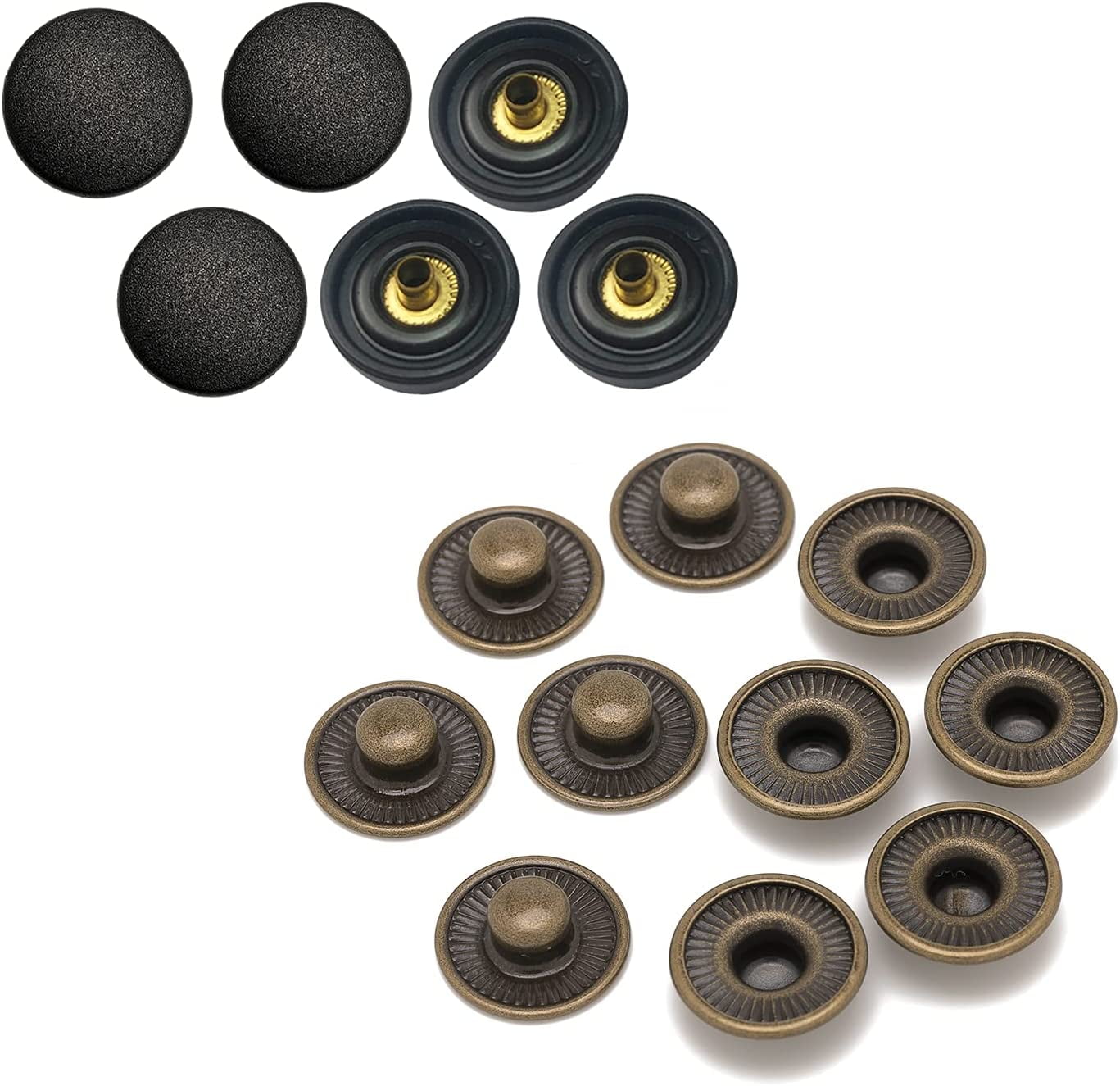 Wholesale 100sets/lot 15mm #484/831 Four Part Brass Metal Button Spring Snap  Button Snap Fasteners Silver, Bronze, Black Fp-003 - Buttons - AliExpress