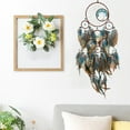 thumbnail image 5 of Dreamcatcher Hanging Ornament Crystal Peacock Feather Handwoven Wind Chime Car Rearview Mirror Home Decor Spiritual Symbol Gift Brown Blue Multicolor Coffee, 5 of 5